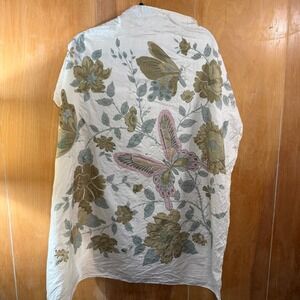 100% Thai Silk Vintage Butterfly Scarf - Romantic Cottagecore Fairy Style